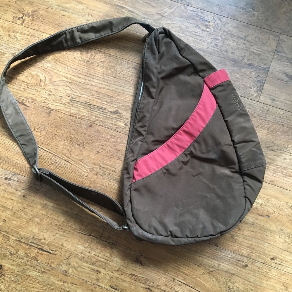 Vintage Ameribag Healthy Back Bag Chocolate Brown sling backpack